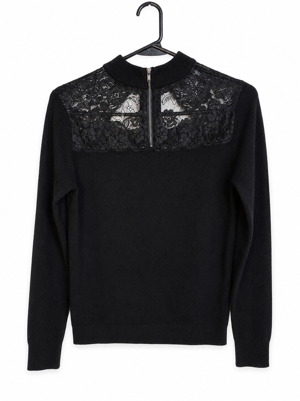 Autumn Cashmere Lace 100% Cashmere Sweater Sz Small Black Luxury - Picture 3 of 4